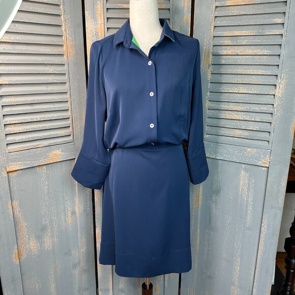 Gretchen Scott The Sophisticate Dress Silky Heaven Navy Sz 10 NWT - Picture 3 of 16